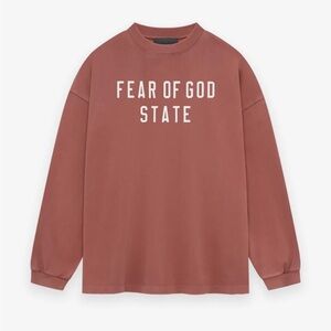 Fear of God Essentials The Heavy Long Sleeve Tee Crimson